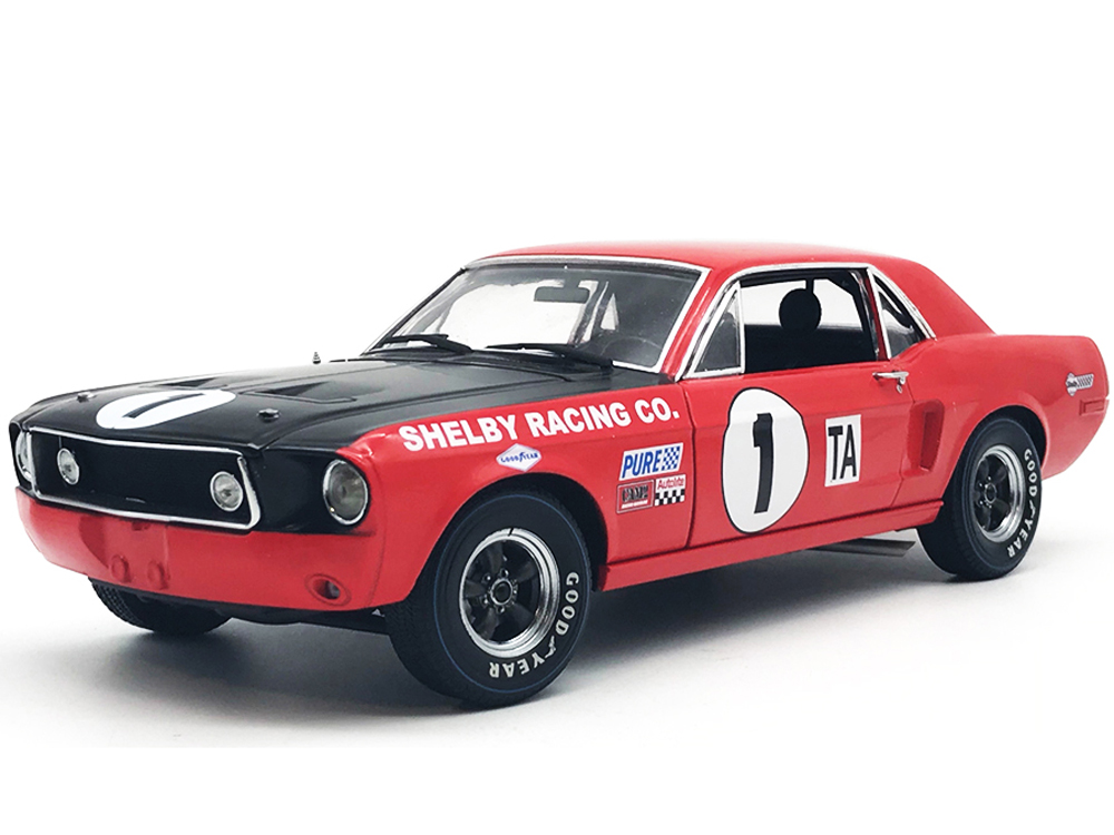 Acme Greenlight 12988 1968 Ford Shelby GT 350 Mustang #1 1:18 Jerry Titus Red