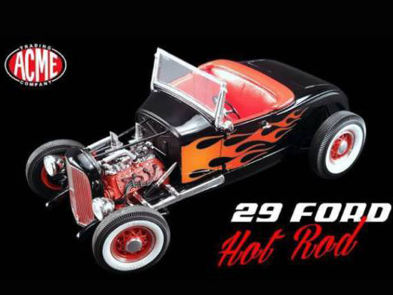 Acme A1804002 Hot Rod 1932 Ford 1:18 Black with Flames