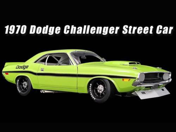 Acme A1806001 B 1970 Dodge Challenger Trans Am Street Version 1:18 Green