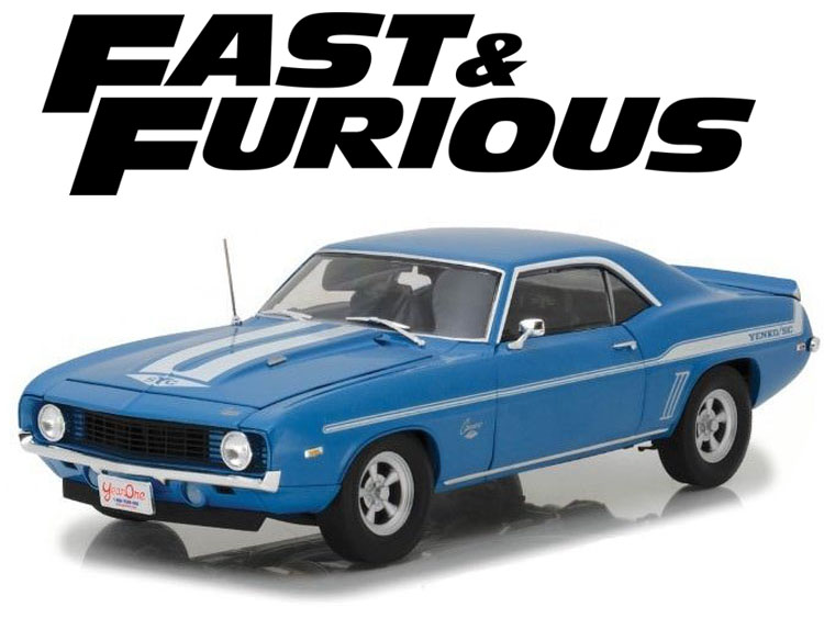 Highway 61 18001 Fast & Furious Brian's 1969 Chevrolet Camaro Yenko 1:18 Blue
