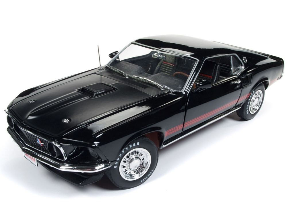 Autoworld Amm1139 1969 Ford Mustang Mach 1 1:18 Black