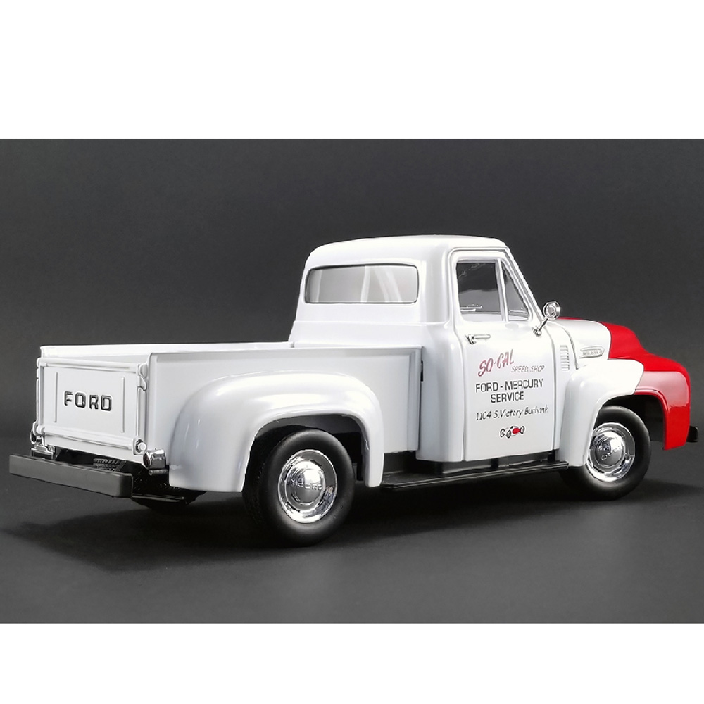 ACME A1807208 1953 FORD F-100 SO-CAL Speed Shop Push camion 1/18 Blanc/Rouge 
