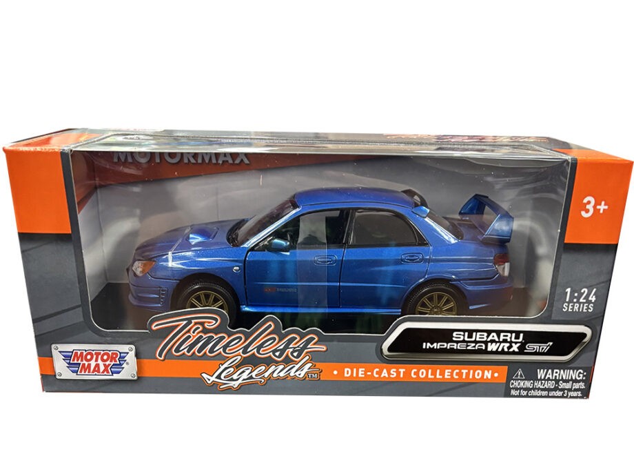 Motormax 73330 Subaru Impreza WRX STi 1:24 Blue with Gold Wheels