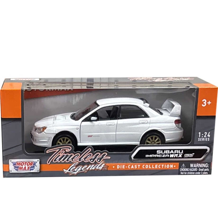 Motormax 73330 Subaru Impreza WRX STi 1:24 White with Gold Wheels