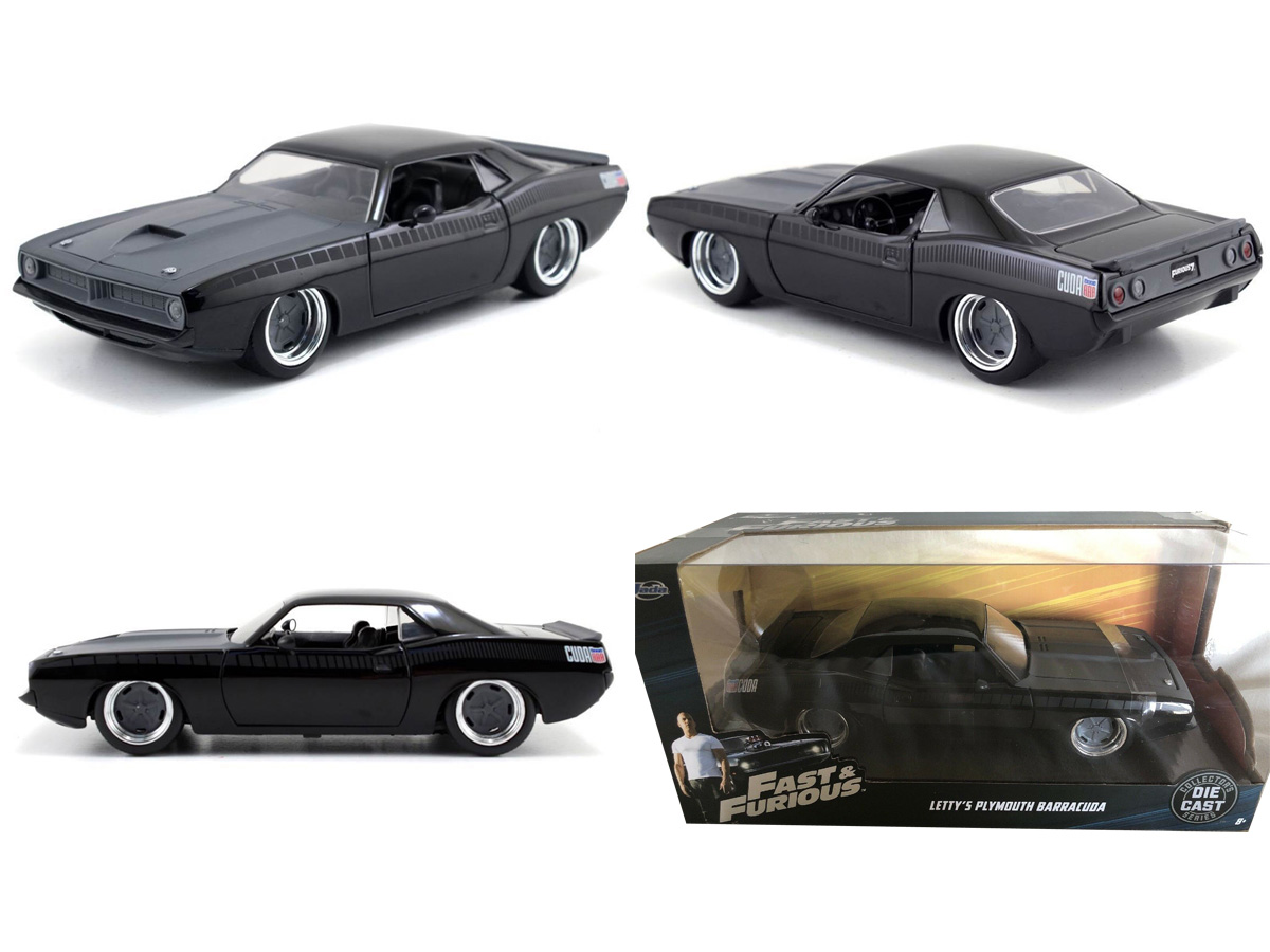1 24 for sale online Jada 1970 Plymouth Lettys Barracuda Fast and Furious Black