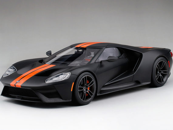 Top Speed TS0092 Ford GT 1:18 Limited Edition 999 Matte Black with Competition Orange Stripes