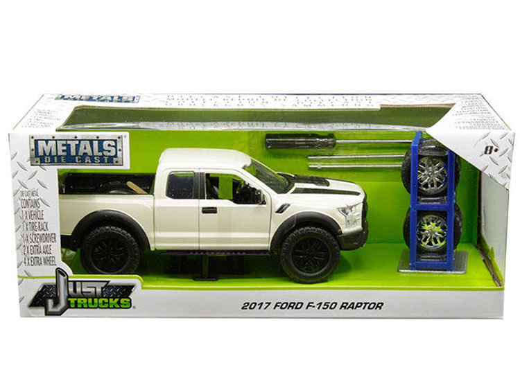 Jada 30519 Just Trucks with Extra Wheels 1:24 2017 Ford F-150 Raptor White