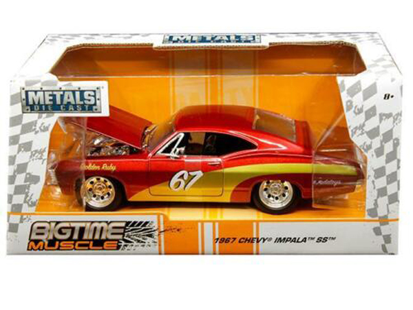 Jada 30529 Bigtime Muscle 1967 Chevrolet Impala SS #67 1:24 Red