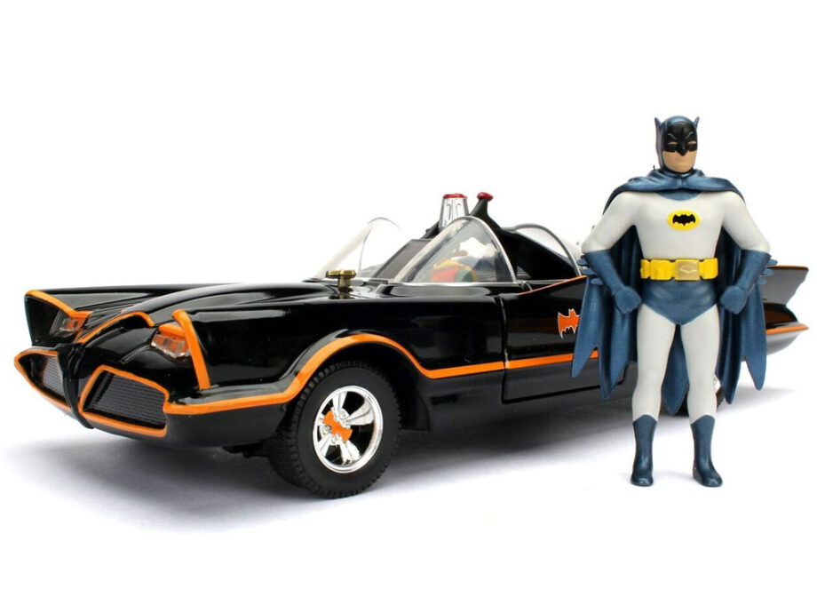 Jada 98259 DC Classic TV Series 1966 Batmobile 1:24 with Batman & Robin Figure Black