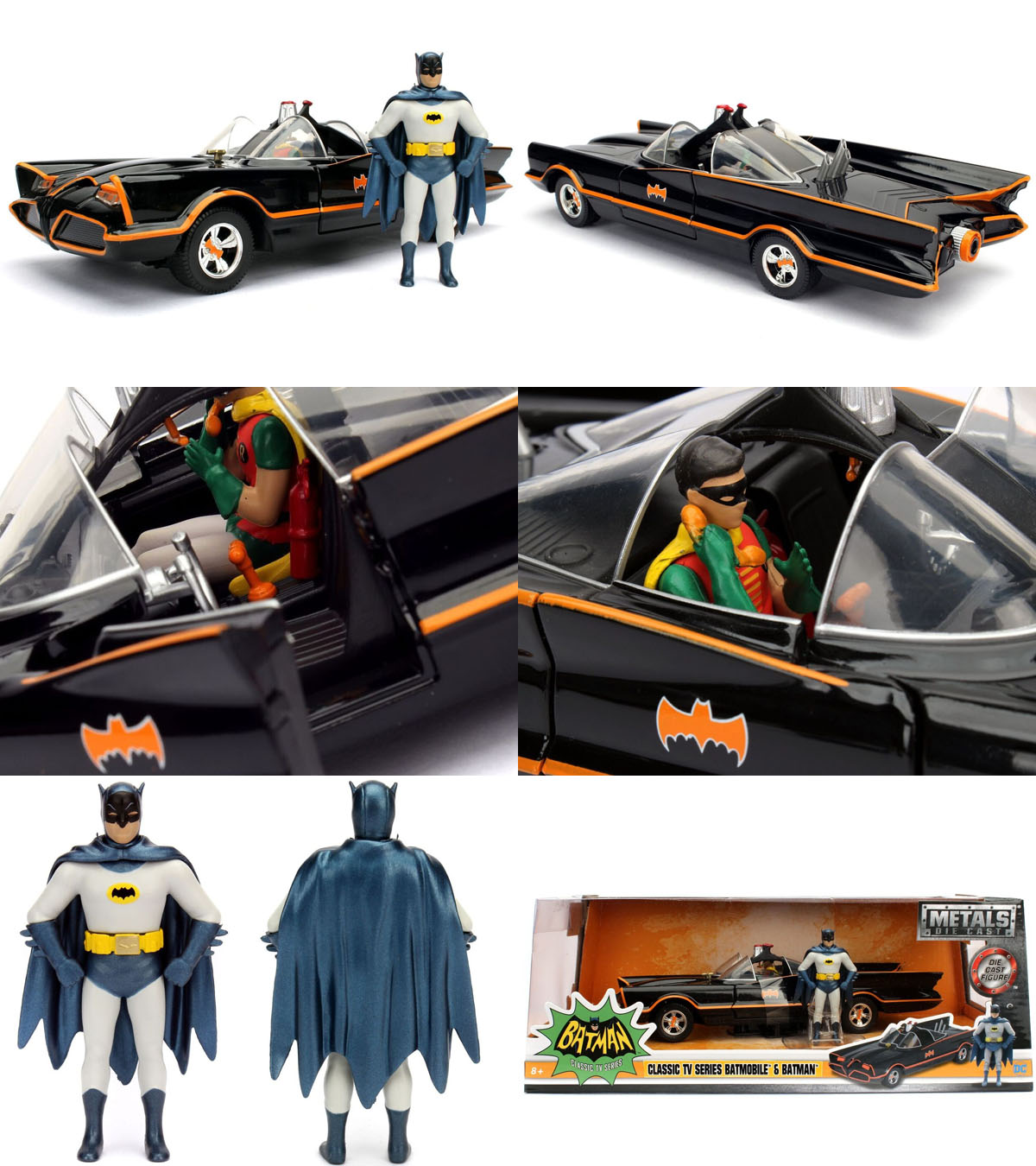 Jada 1:24 Batman Classic Tv Series 1966 Batimóvil & Batman Robin en coche 98259 