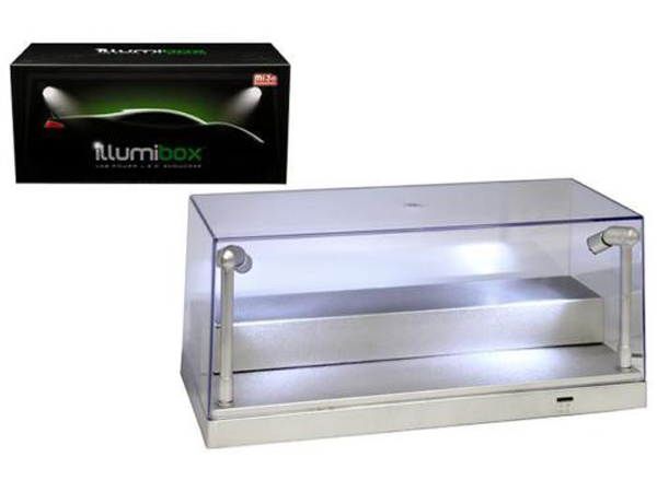 Illumibox 10002 Clear Display Show Case for 1:24 & 1:64 with LED Lights Silver Base