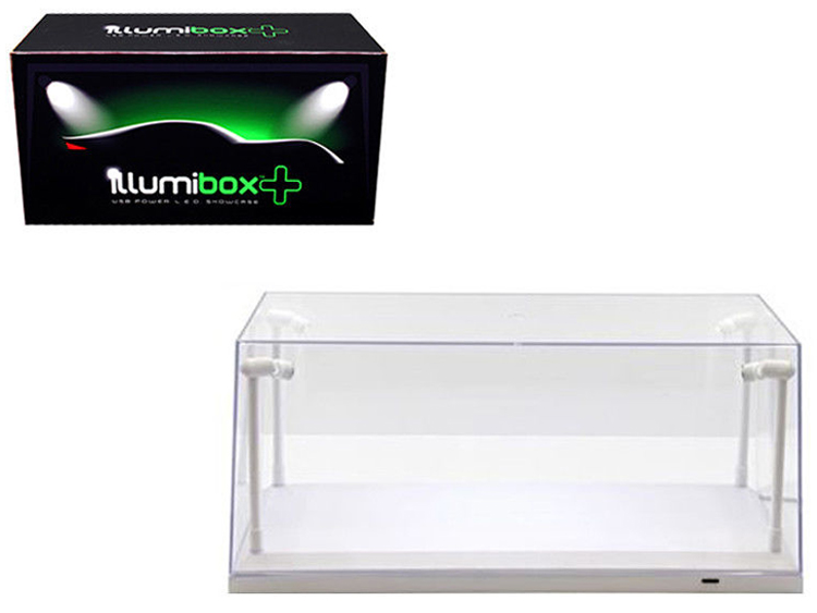 Illumibox 14005 Clear Display Show Case for 1:18 with LED Lights White Base