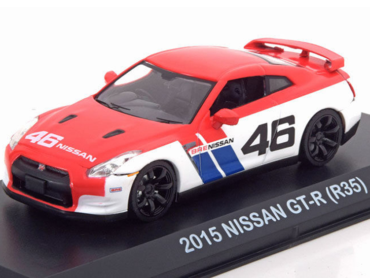 Greenlight 51069 2015 Nissan Skyline GT-R R35 BRE #46 1:43 Red White
