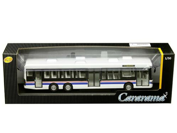 Cararama 56702 W Scania Omnilink Bus 1:50 White with Blue & Red Stripes