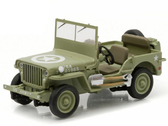 Greenlight 86307 1944 Jeep Willys C7 Army Star on Hood 1:43 Green