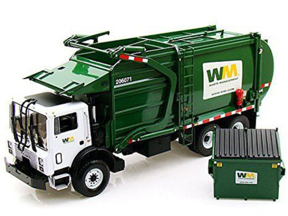 First Gear 10-4001 Mack Terrapro Wast Garbage Truck Front End Loader with Bin 1:34