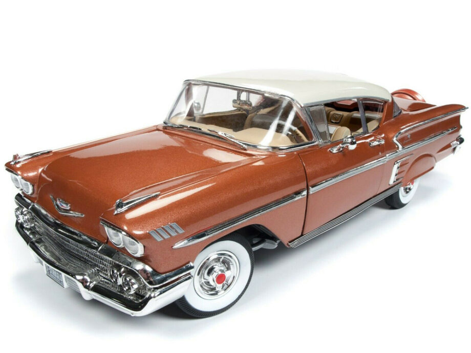 Autoworld Amm1164 1958 Chevrolet Bel Air Impala 1:18 Sierra Gold with White Top