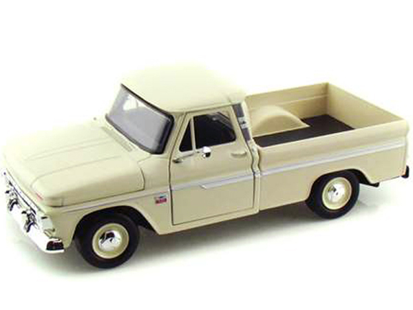 Motormax 73355 1966 Chevrolet C10 Fleetside Pick Up Truck 1:24 Cream
