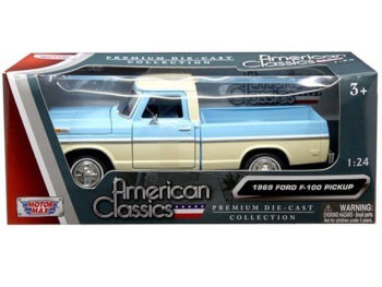 Motormax 79315 1969 Ford F-100 Pick Up Truck 1:24 Light Blue / Cream