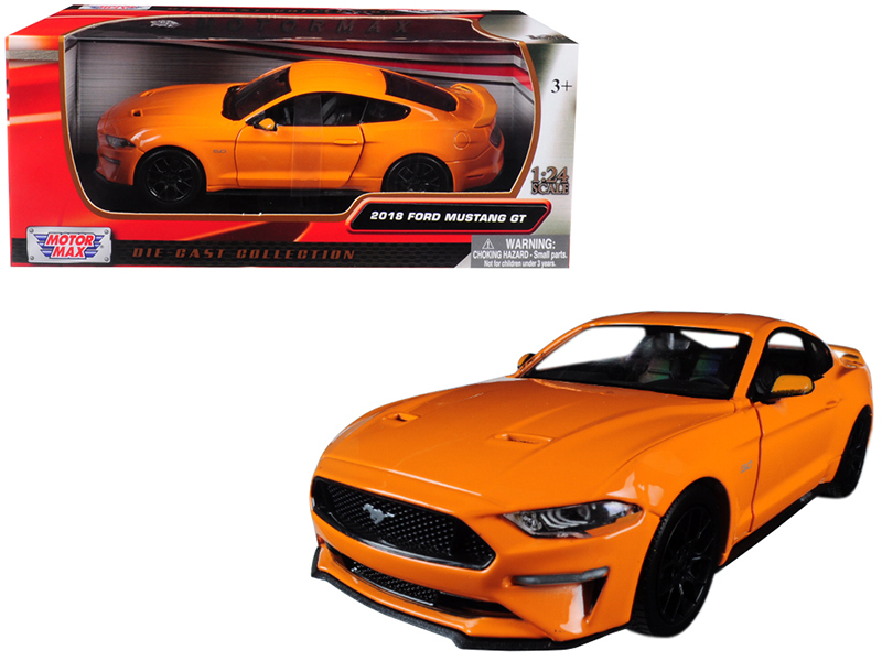 Motormax 79352 2018 Ford Mustang GT 5.0 1:24 with Black Wheels Orange ...
