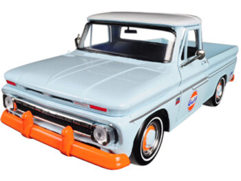 Motormax 79648 1966 Chevrolet C10 Fleetside Pick Up Truck 1:24 Gulf Light Blue