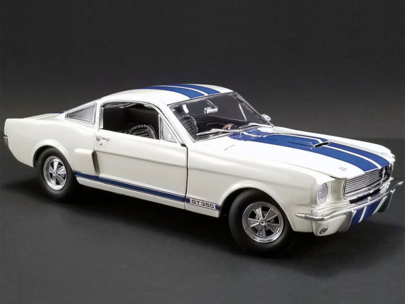 Acme A1801833 1966 Shelby GT 350 Supercharged 1:18 White with Blue Stripes