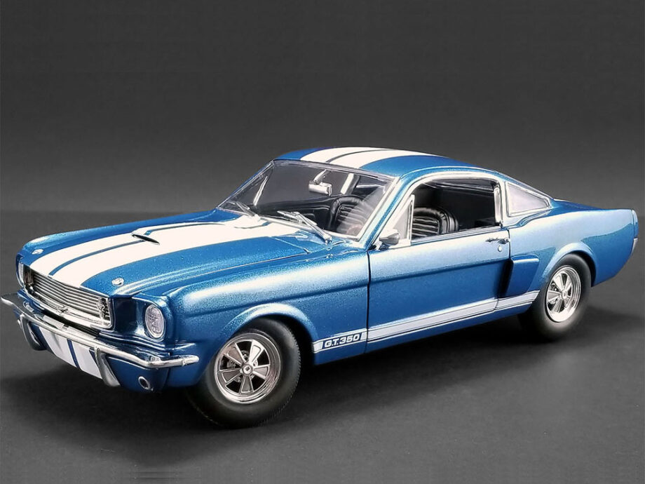 Acme A1801834 1966 Shelby GT 350 Supercharged 1:18 Blue with White Stripes
