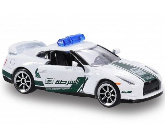 Majorette 7181 MJT Dubai Police Super Car Nissan Skyline GT-R R35 1:64 White