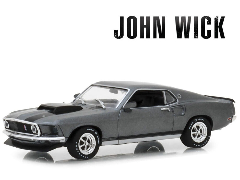 Greenlight 86540 Hollywood John Wick 1969 Ford Mustang Boss 429 1:43 Grey with Black Stripes