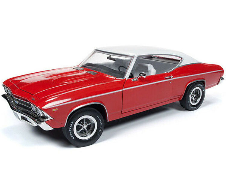 Autoworld Amm1169 1969 Chevrolet Chevelle Copo 427 1:18 Monza Red with White Top
