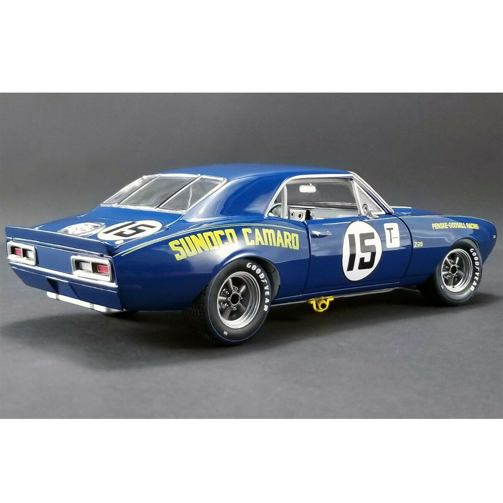 Gmp 18833 1967 Chevrolet Camaro Z/28 #15 Mark Donohue Sunoco Penske Godsall  1:18 Blue