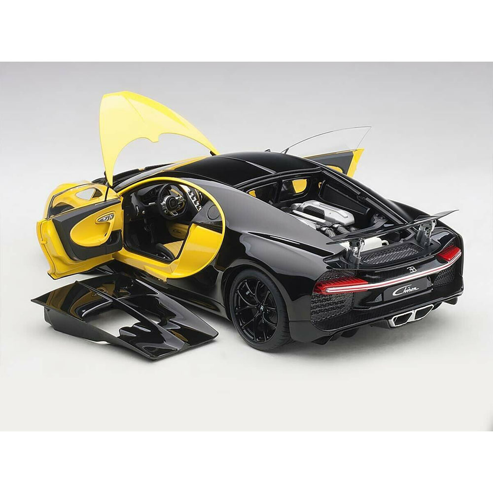 AUTOart 70994 2017 Bugatti Chiron 1:18 Jaune Molsheim Yellow Nocturne Black 