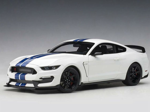 AUTOart 72931 Ford Shelby GT-350R 1:18 Oxford White with Lightning Blue Stripes