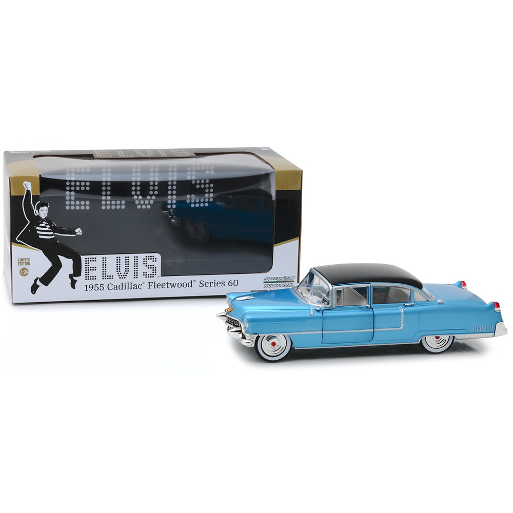 1955 Cadillac Fleetwood Series 60 /& Elvis Presley Figur 1:64 GreenLight 51210