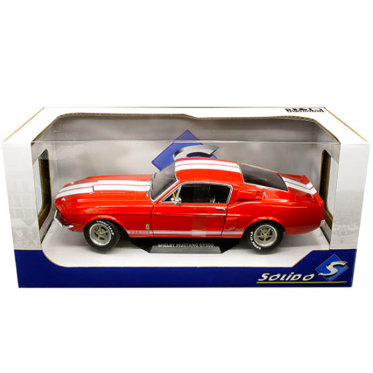 1967 SHELBY MUSTANG GT500 RED WITH WHITE STRIPES 1:18 SCALE BY SOLIDO S1802902 