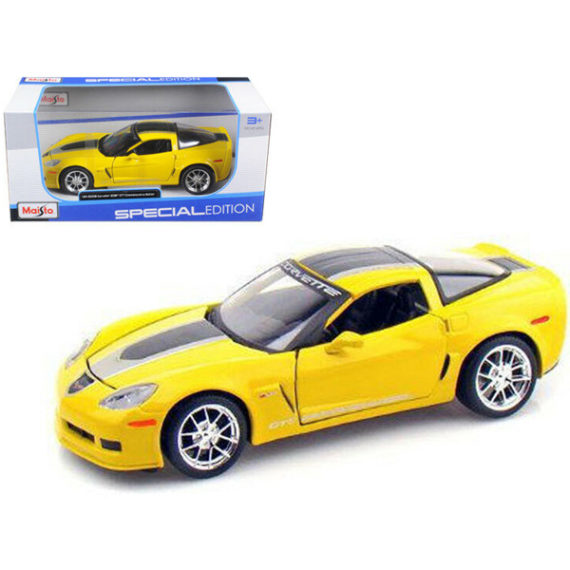 Maisto 1:24 Chevrolet Corvette Z06 GT1 Yellow Display Miniature Car 