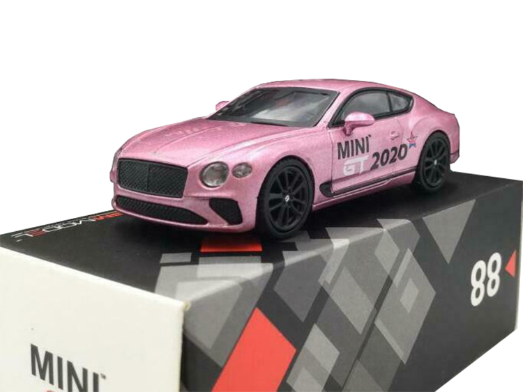 2020 MINI GT 1:64 Bentley Continental GT 2018 Passion Pink Diecast Car Model