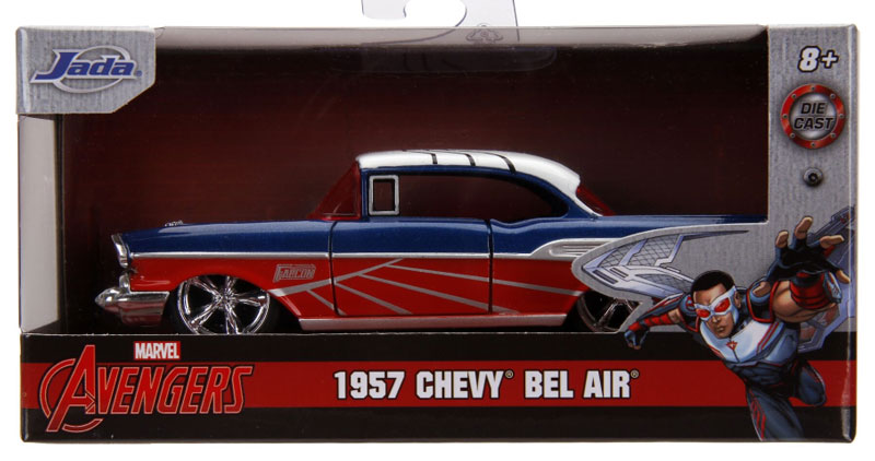 Details about   1/32 Jada Marvel Avengers 1957 Chevrolet Bel Air Diecast Falcon Red Blue 31762 