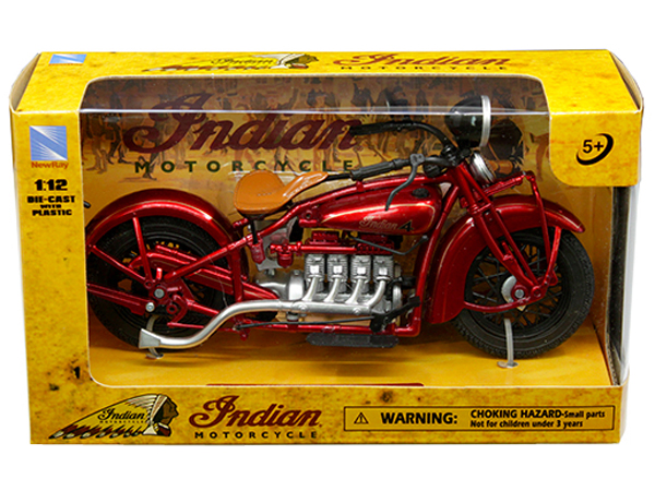 NEW RAY 58223 1930 INDIAN 4 MOTORCYCLE 1/12 RED 