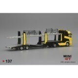 Mini GT MGT00137 Mercedes Benz Actros with Car Carrier 1:64 Yellow