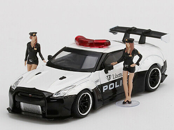Mini GT MGT00147 Liberty Walk LB Works Nissan Skyline GT-R R35 Type 1 Rear  Wing 1:64 Police with 2 Figures
