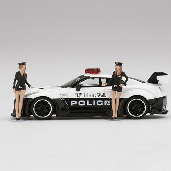 Mini GT MGT00147 Liberty Walk LB Works Nissan Skyline GT-R R35 Type 1 Rear  Wing 1:64 Police with 2 Figures
