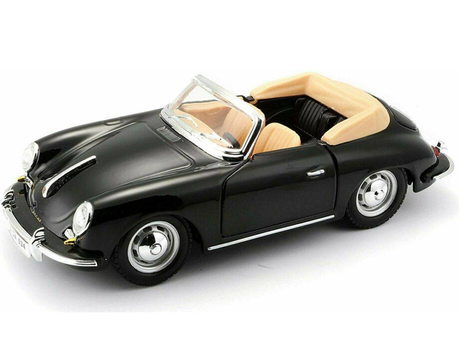 Bburago 18-22078 1961 Porsche 356 B Convertible 1:24 Black