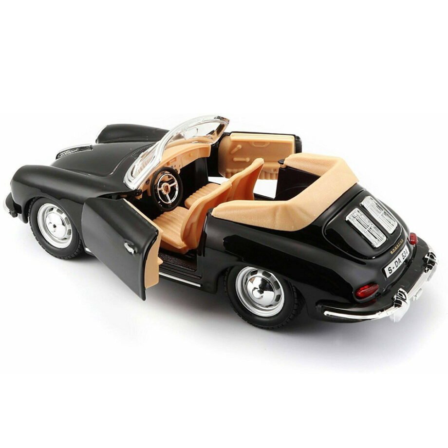 Bburago 18-22078 1961 Porsche 356 B Convertible 1:24 Black