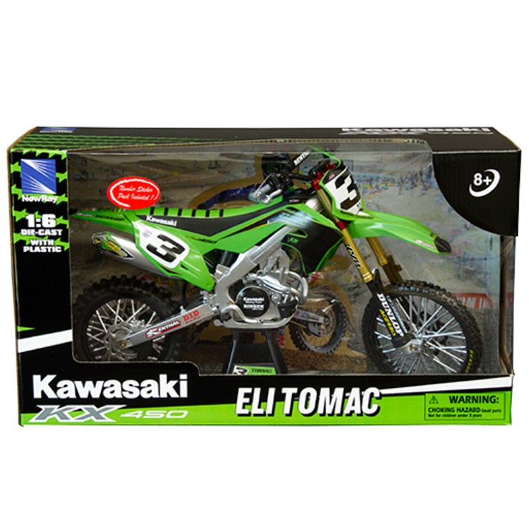 NEW RAY 1:6  KAWASAKI-ELI TOMAC #3 CHAMPION MOTORCROSS GREEN 49663