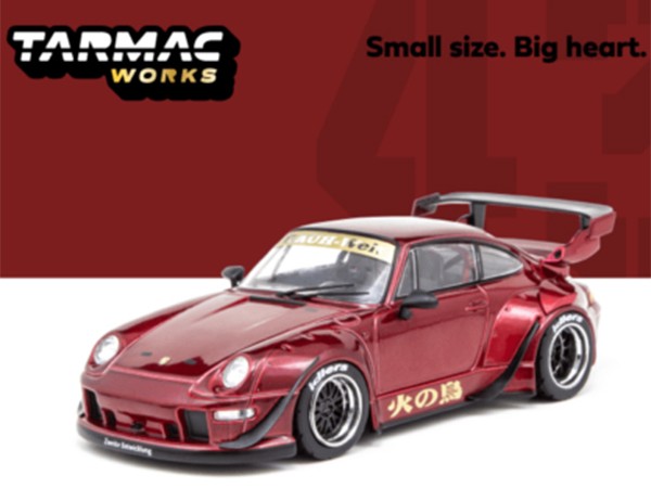 Tarmac Works T43-014-BF Porsche 911 993 RWB Rauh Welt Begriff 1:43 Firebird  Red