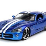 Jada Bigtime Muscle 2008 Dodge Viper SRT 10 1:24 Blue with White Stripes 32726