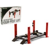 GREENLIGHT 13592 FOUR POST LIFT FOR 1/18 RED POSTS with DARK GREY RAMPS 