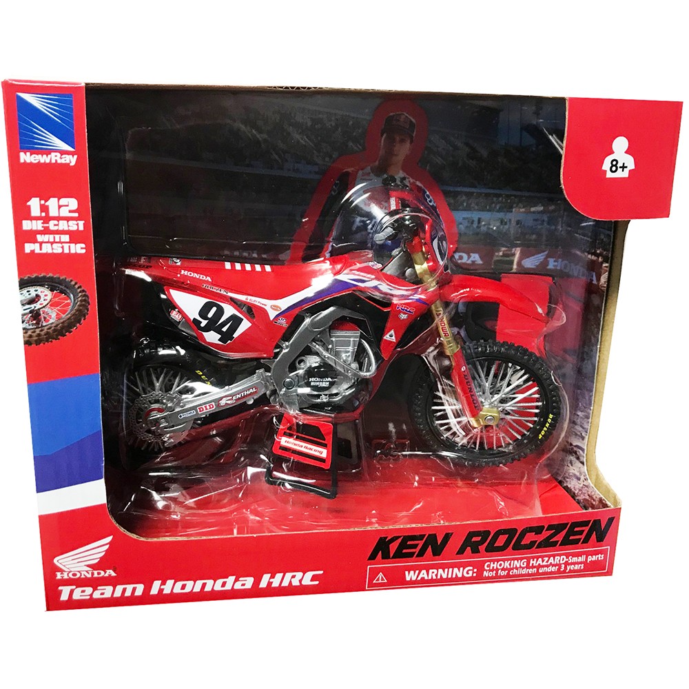 New Ray Honda CRF450R #94 Ken Roczen Red Honda HRC Team Race Bike 1:12 Scale 
