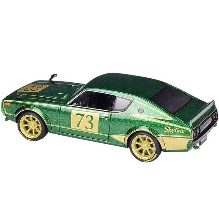 Maisto 1/24 Nissan Skyline 2000GT-R KPGC110 Verde Metallizzato - Modello Diecast Tokyo Mod